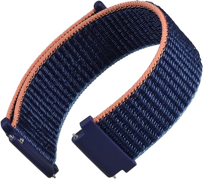WOCCI 20mm Adjustable Nylon Watch Band, Quick Release Sport Loop Strap (Navy Blue)