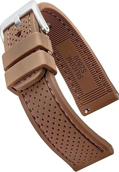 ALPINE Sporty Premium Soft Silicone Adjustable Watch Band - Replacement Rubber Watch Bands for Women & Men - Waterproof Quick Release Watch Straps - Compatible with Regular & Smart Watch Bands