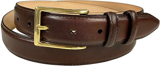 Adam Gold Men's Genuine Full-Grain Cowhide Leather Dress Belt 1-1/8"(30mm) Wide Polished Buckle