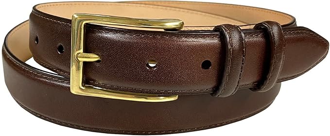 Adam Gold Men's Genuine Full-Grain Cowhide Leather Dress Belt 1-1/8"(30mm) Wide Polished Buckle