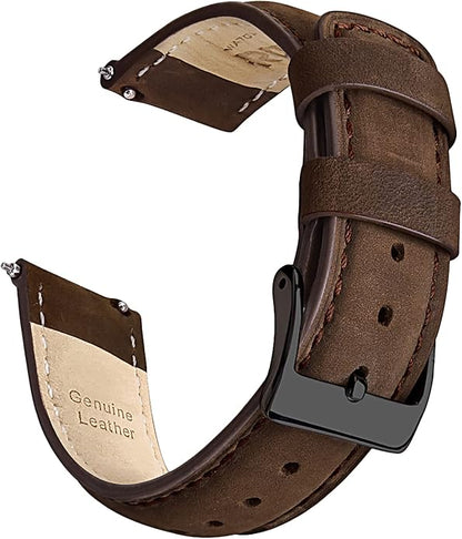Ritche Christmas Gift Quick Release Leather Watch Bands Genuine Watch Straps for Men Women Top Grain Leather Watch Strap, White Elephant Gifts, Stocking Stuffers for Men, Father's Day gifts