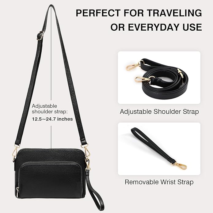 Marvolia Crossbody Bag for Women - PU Leather Shoulder Bag Trendy Small Crossbody Purse Bag for Travel Work Party