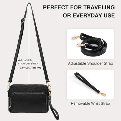 Marvolia Crossbody Bag for Women - PU Leather Shoulder Bag Trendy Small Crossbody Purse Bag for Travel Work Party