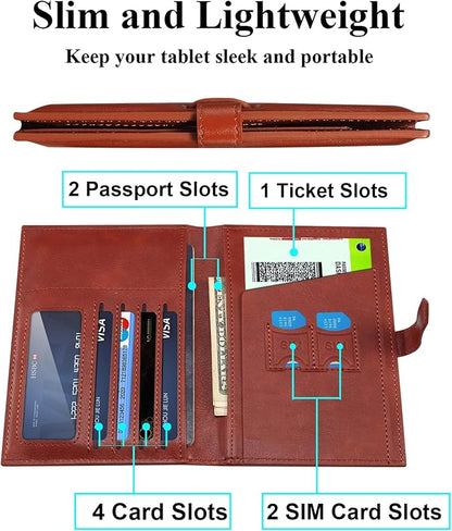 Passport Holder for Travel Essentials, Passport Wallet Cover Card holder Case for Travel Must Haves Accessories, Passport Book Holders for Women and Men, Dark Brown