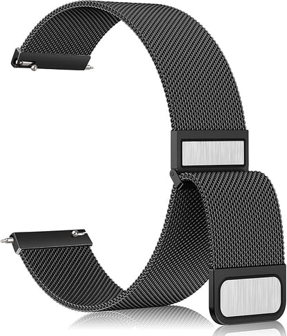 Vanjua 20mm 22mm Watch Band for Women Men, 20mm 22mm Quick Release Stainless Steel Metal Mesh Loop Adjustable Magnetic Replacement Wristbands Straps Bands