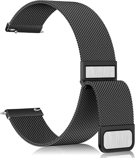 Vanjua 20mm 22mm Watch Band for Women Men, 20mm 22mm Quick Release Stainless Steel Metal Mesh Loop Adjustable Magnetic Replacement Wristbands Straps Bands