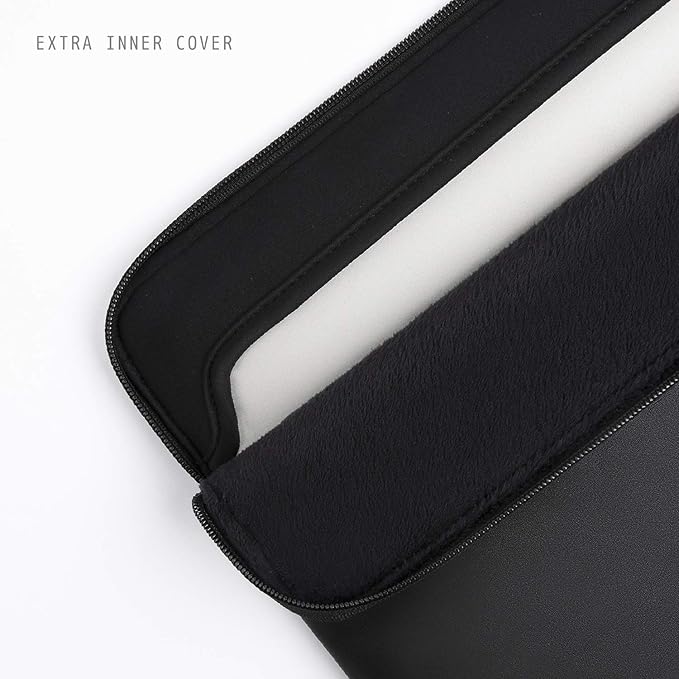 Comfyable Slim Protective Laptop Sleeve Compatible with 13/14 Inch MacBook Air & MacBook Pro M5/M4/M3/M2 Pro/Max 2026, Mac Travel Case, Laptop Pouch, Slim PU Leather Cover, Black