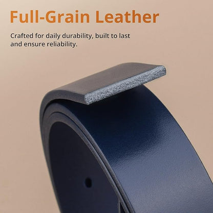 Buffway Men’s Full Grain Leather Belt – Solid One-Piece Leather, 1.5” Wide for Jeans & Business Casual, Gift Box Included