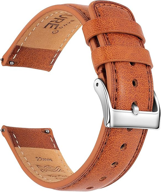SEURE Quick Release Watch Band,Top Genuine Leather Watch Straps 19mm 20mm 21mm 22mm 24mm for Men and Women