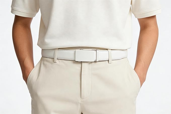 Lingli Men's Belt,Ratchet Dress Belt with Automatic Buckle Brown/Black-Trim to Fit-35mm wide