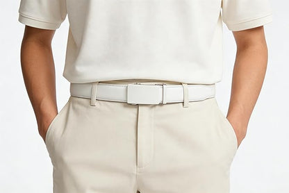 Lingli Men's Belt,Ratchet Dress Belt with Automatic Buckle Brown/Black-Trim to Fit-35mm wide