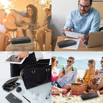 SMARTTOP Hard Shell Eyeglass Case- Glass Case With Cleaning Cloth, Glasses Case hard shell for men women