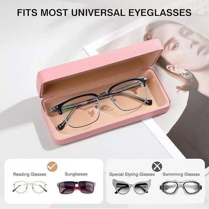 Marvolia Glasses Case Hard Shell Square Large Eyeglasses Case PU Leather Protective Case for Sunglasses Eyeglasses
