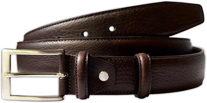 Mens Plain Smooth Italian Dress Leather Belt