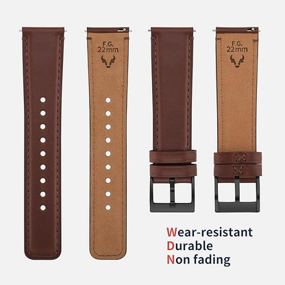 Fullmosa Watch Bands,18mm 19mm 20mm 21mm 22mm 24mm 26mm Quick Release Leather Watch Band Strap - Burnished Leather Watch Band Vintage Wristband