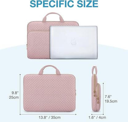 BAGSMART Laptop Case Compatible with 13-13.3 inch Notebook,Compatible with MacBook Pro 14 Inch,MacBook Air,Protective Carrying Bag with Pocket,Handles, Beige