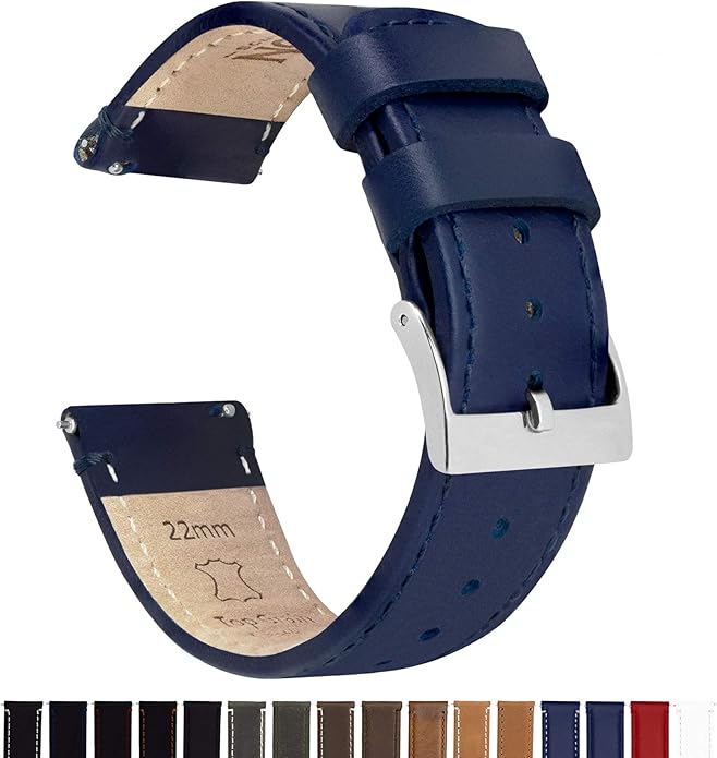 BARTON WATCH BANDS - Top Grain Leather Watch Bands Compatible with Apple Watch Models - 1, 2, 3, 4, 5, 6, 7, 8, 9, 10, SE, Ultra & Ultra 2