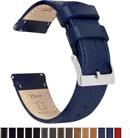 BARTON WATCH BANDS - Top Grain Leather Watch Bands Compatible with Apple Watch Models - 1, 2, 3, 4, 5, 6, 7, 8, 9, 10, SE, Ultra & Ultra 2