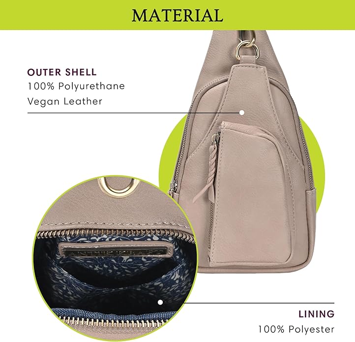 MMS Brands Antik Kraft Tasha Crossbody Sling | Vegan Leather Crossbody Bag for Women with 16-20" Strap | Sling Bags for Women