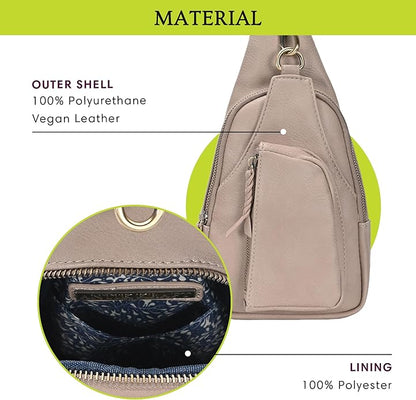 MMS Brands Antik Kraft Tasha Crossbody Sling | Vegan Leather Crossbody Bag for Women with 16-20" Strap | Sling Bags for Women
