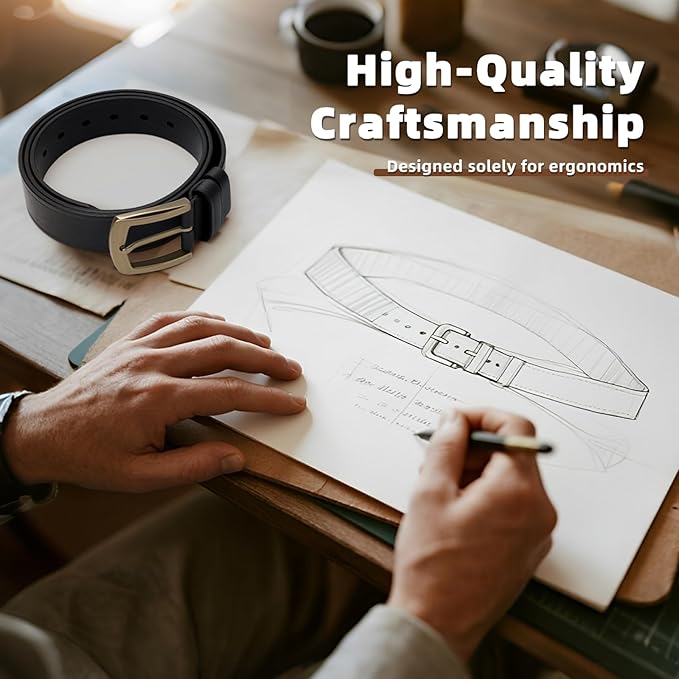 Luxury Full Grain Genuine Leather Belt Men Gift, 1.5" Wide Vintage Real Leather Western Cowboy Men's Belts