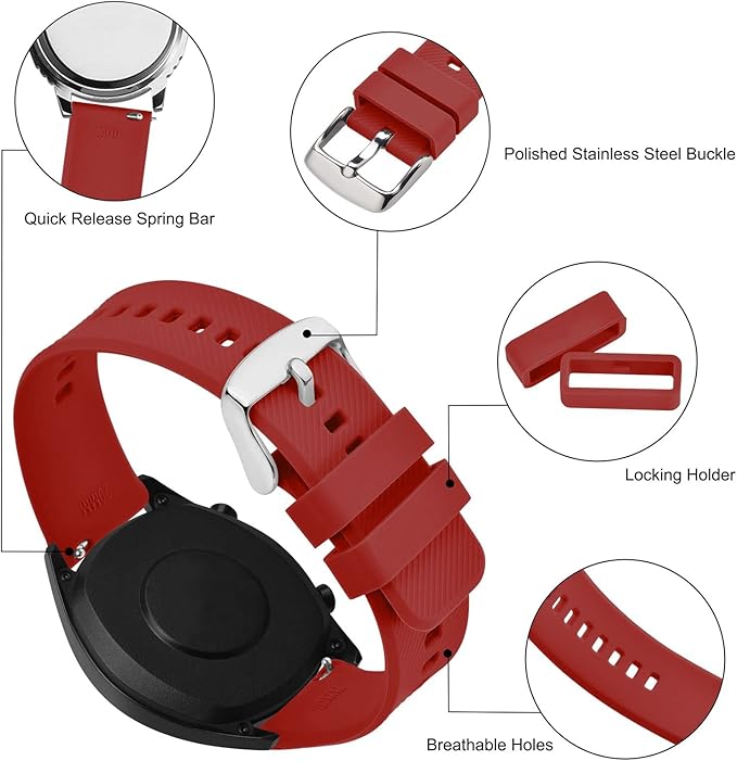BISONSTRAP Watch Strap 18mm 19mm 20mm 21mm 22mm, Quick Release Silicone Watch Bands for Men Women