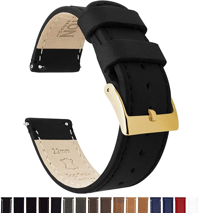 BARTON WATCH BANDS - Top Grain Leather Watch Bands Compatible with Apple Watch Models - 1, 2, 3, 4, 5, 6, 7, 8, 9, 10, SE, Ultra & Ultra 2