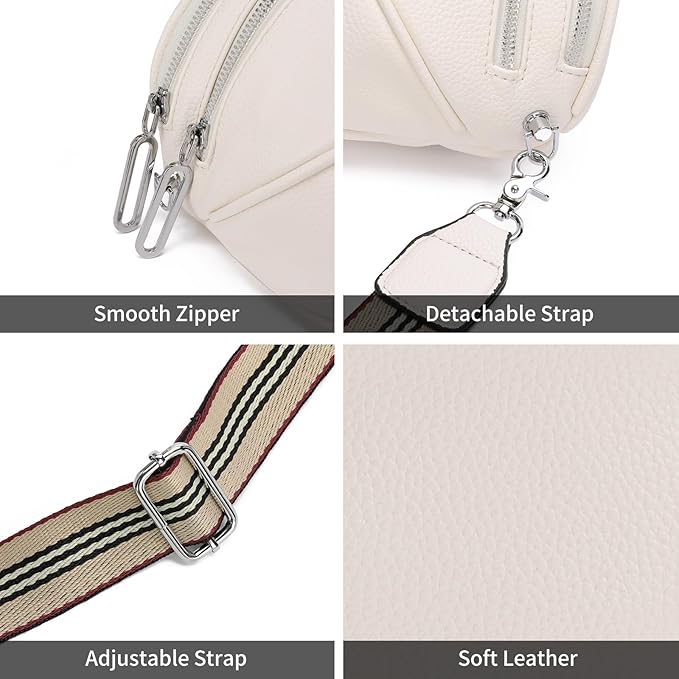 GAEKEAO Crossbody Bum Bags for Women Vegan Leather Fanny Packs Belt Bag Trendy Cross Body Purse Travel
