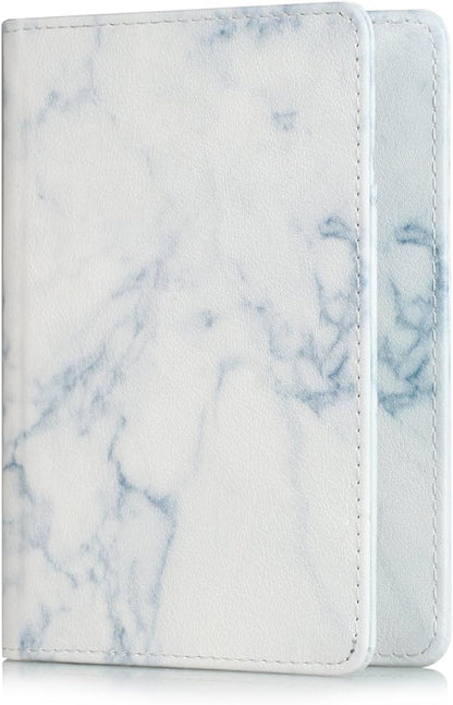 EpicGadget RFID Blocking Premium Leather Passport Holder Travel Wallet Cover Case (Marble)