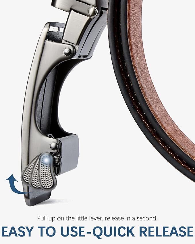 BOSTANTEN Mens Belt Leather Ratchet Belt For Men Dress and Casual with Adjustable Buckle, Trim to Fit