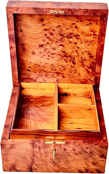 Hand Carved Wooden Multipurpose Keepsake Jewelry Decorative Art Box Storage Organizer (Large wood Box,Antique)
