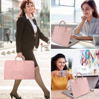 PU Laptop Sleeve Pink with Handle Protective Case Laptop Bag