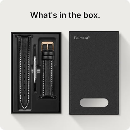 Fullmosa Watch Band, Quick Release Leather Watch Strap for Men Women, Replacement Bands Width 12mm 14mm 16mm 18mm 19mm 20mm 21mm 22mm 24mm