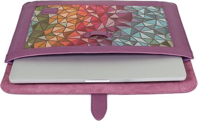 LONDO Lederhülle Kompatibel mit MacBook Pro 16 & MacBook Pro 15 Zoll (M5, M4, M3, M2, M1, Pro, Max), Premium Top-Grain Echtleder Laptoptasche, Purple Modelle 2020 bis 2026