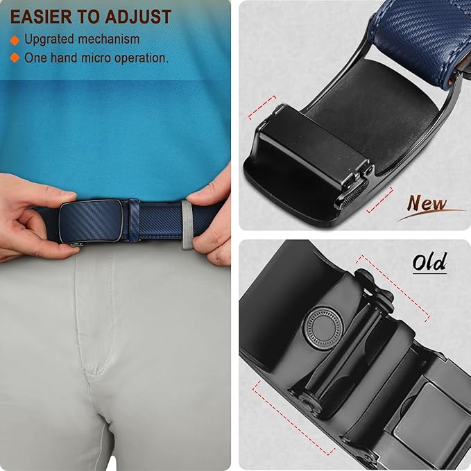 BULLIANT Men's Ratchet Belt Nontrimmable-Click Belt Adjustable for Men Gift Lightweight 1 3/8"