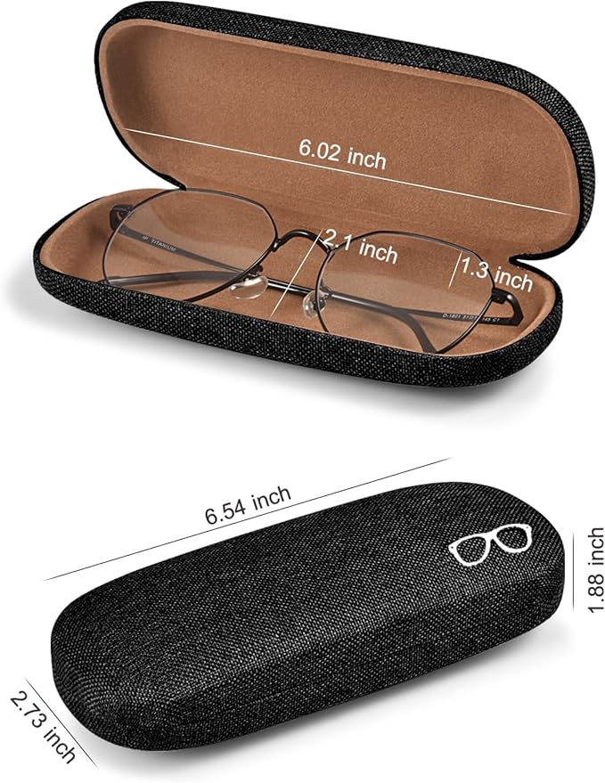RayLove 3-Pack Hard Shell Eyeglasses Case Large Reading Glasses Hard Case