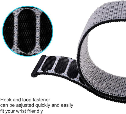ANNEFIT Nylon Sport Loop Watch Bands, 2 Packs Quick Release Adjustable Strap 16mm 18mm 19mm 20mm 21mm 22mm 24mm