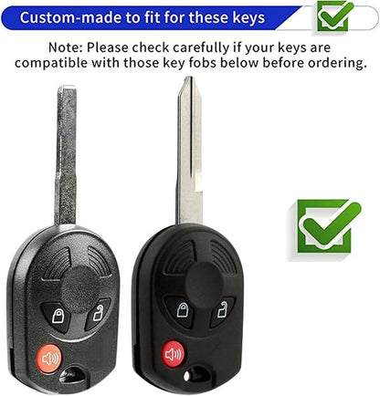 Keyless Entry Systems Key for Ford Key Fob Cover Shell with Keychain Fit for Ford Transit Mustang Fusion Lincoln Mercury Smart Key (3Buttons Silver-Pink)