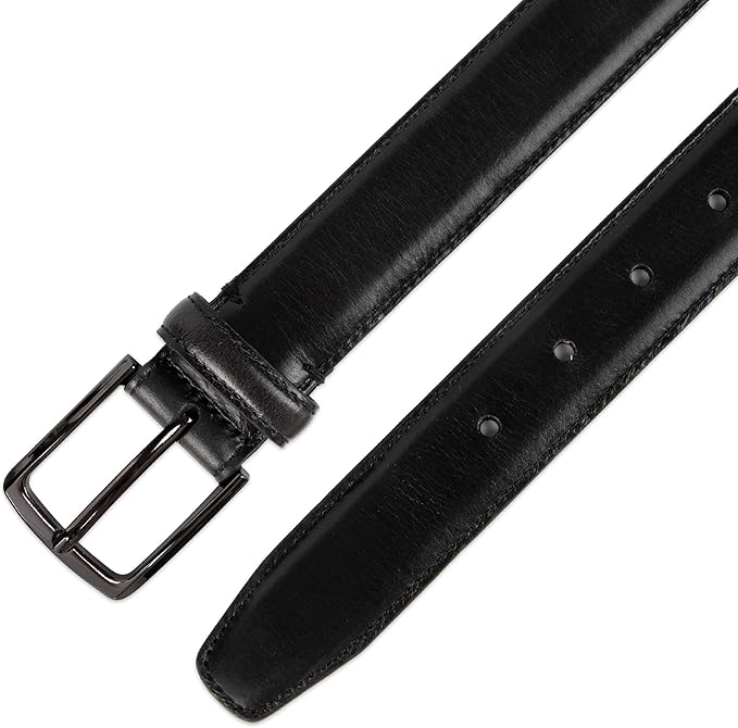 Haggar mens Leather Dress Belt for Suits and Pants - Classic, Formal, Business, Work