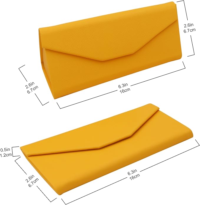Real Sic Glasses Case for Men and Women - Magnetic Folding Hard Shell Sunglass Holder - Inspired by Solid Color