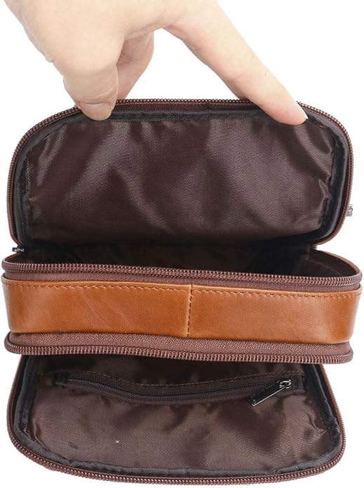 Hebetag Small Leather Sling Shoulder Bag Messenger Pack for Men Women Outdoor Travel Business