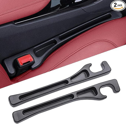 Dyale Car Seat Gap Filler 2 Pack, No Drop Seat Guard for Cars SUVs Trucks, Car Accessories Interior for Between Seat and Console, Prevent Stop Cellphone Wallet Keys Coins and Card from Dropping-Black