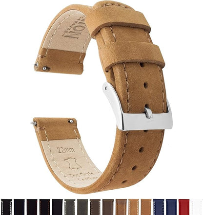 BARTON WATCH BANDS - Top Grain Leather Watch Bands Compatible with Apple Watch Models - 1, 2, 3, 4, 5, 6, 7, 8, 9, 10, SE, Ultra & Ultra 2