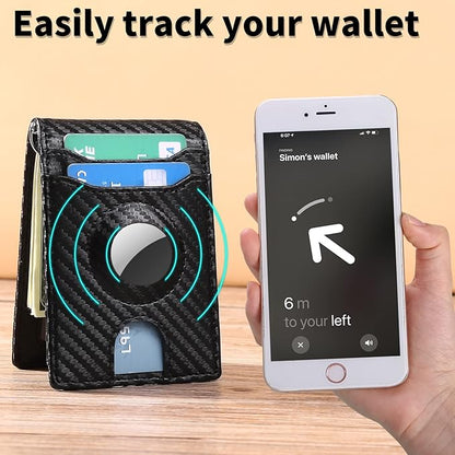 Wallets for Men Slim Leather Money Clip Mens - RFID Blocking Front Pocket Bifold Wallet Credit Card Holde