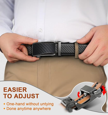 BULLIANT Men Belts 2 Pack,Ratchet Sliding Belt Adjustable For Gift Mens Dress Casual 1 3/8",Cut for Fit