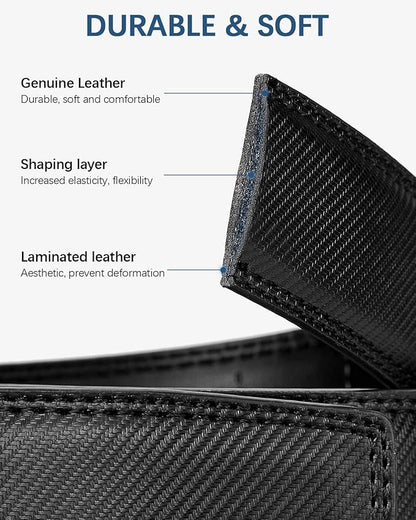 BOSTANTEN Mens Belt Leather Ratchet Belt For Men Dress and Casual with Adjustable Buckle, Trim to Fit