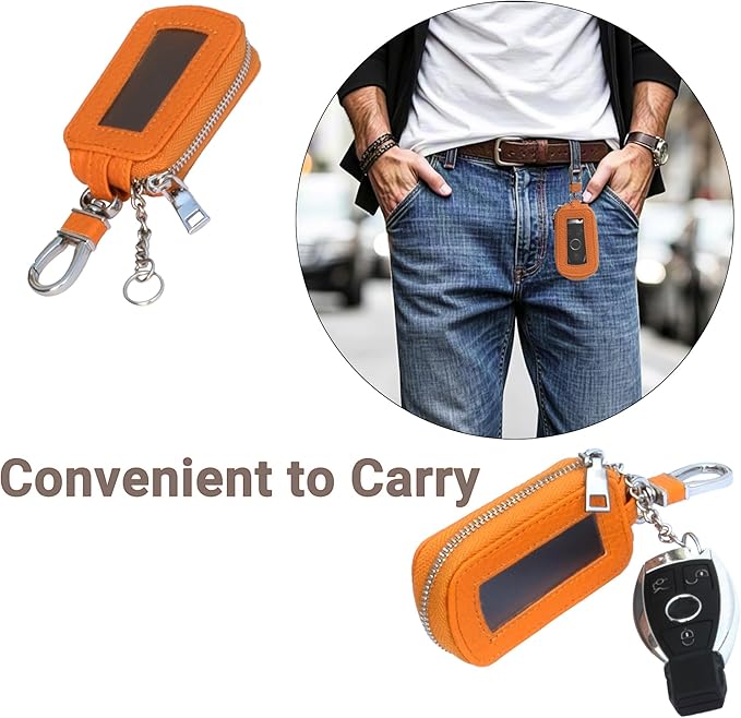 Yuoyar Premium Leather Key Fob Case - Universal Car Key Holder