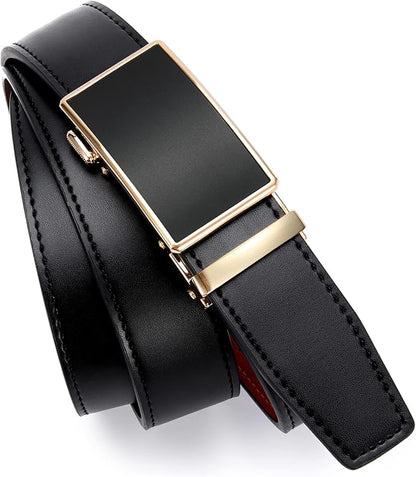 CHAOREN Mens Belt - Mens Ratchet Belt Leather 1 3/8" for Dress Pant - Micro Adjustable Belt Fit Everywhere