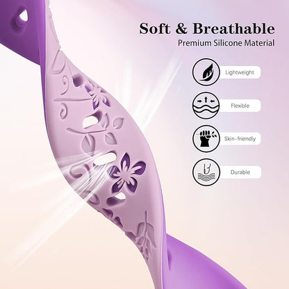 Laband 18mm Floral Engraved Band Compatible With Garmin Venu 3S 41mm/Venu 2S/Vivoactive 4S/Vivomove 3S/Venu 4 41mm/Forerunner 255S/Forerunner 265S,Soft Slim Silicone Cute Embossed Flower Strap for Men