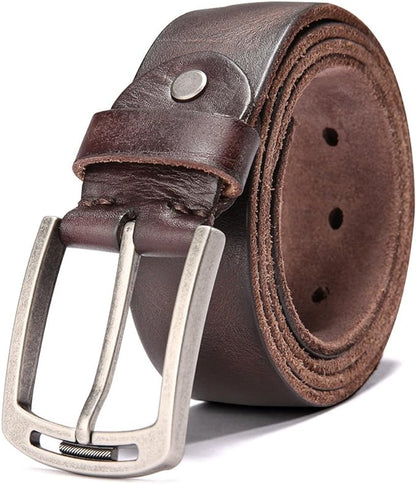 KEECOW Men's 100% Italian Cow Leather Belt Men With Anti-Scratch Buckle,Packed in a Box
